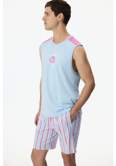 Penti Erkek Renkli Surfer Şortlu Pijama Takımı Çok Renkli