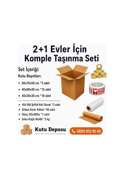 Midi Taşınma Koli Seti 2+1 Evler İçin 1 Adet