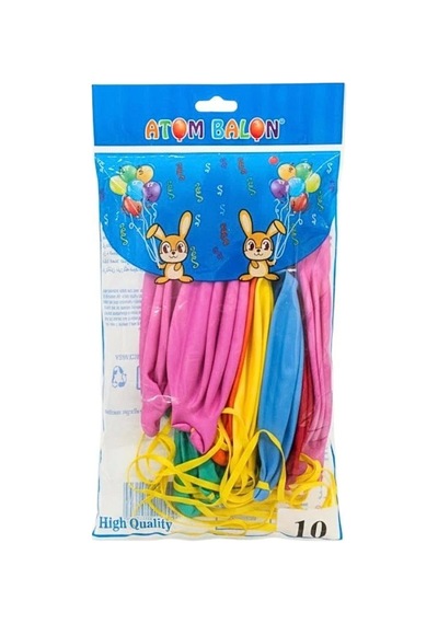 Jumbo Punch Lastikli 10'li Balon Çok Renkli