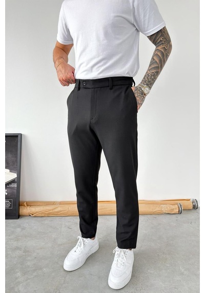 Siyah Basic Regular Fit Kumaş Pantolon
