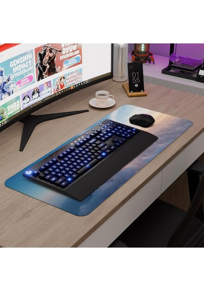 Tr Bulutlar Gaming Mouse Pad Kauçuk Kaymaz Taban Mousepad V2, 70x30 Xl