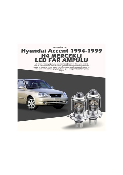 Hyundai Accent 1995-1999 Mercek Led Xenon Uzun - Kısa Çift Renkli