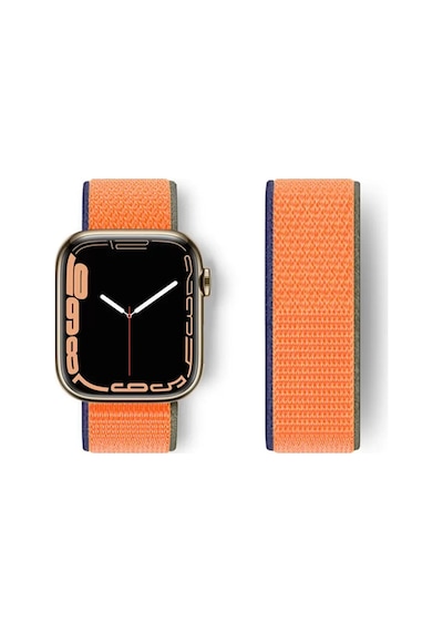 Watch 42mm Hasırlı Cırtcırtlı Kordon - Turuncu Bz8683140543464