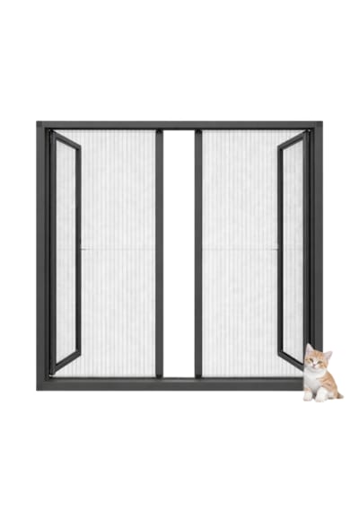 Akordiyon Duble Kapı Kedi Sinekliği En:0-140 Cm X Boy:0-240 Cm Demir, Ahşap, Pimapen Alüminyum Uyumlu Çok Renkli