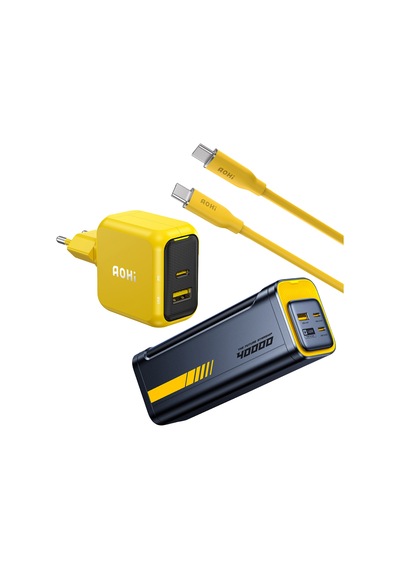 Aohi Magcube 67w 2 Portlu Şarj Adaptörü, 40.000 Mah 140w Pd3.1 Powerbank, 140w 1m Pd 3.1 480mbps Süp