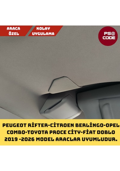 Peugeot Rifter- Citroen Berlingo-proace-doblo-opel Cam Tavanlı Ara Bölme Demiri Kapakları 2 Adet 1