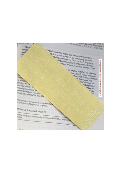 Arapça Klavye Etiketi Şeffaf Arka Keyboard Sticker Arabic Transparent