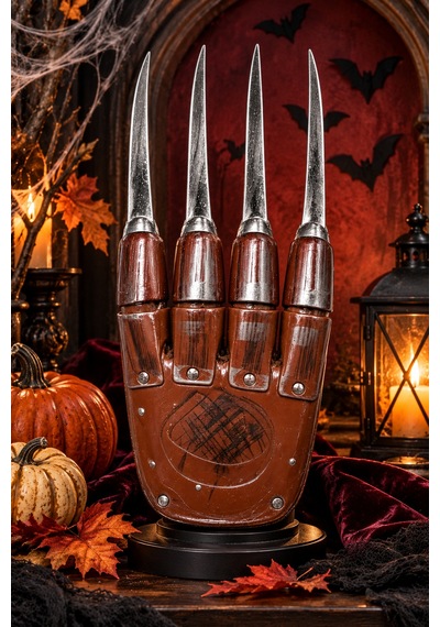 Halloween Freddy Tarzı 4 Pençeli Eldiven Metal Görünümlü Cadılar Bayramı Korku Kostüm Aksesuarı