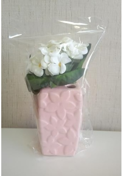 Vazo Dahil,vazo Dahil,vazoda Çiçek,beyaz Yapay Çiçek,vazo Dekoratif Çiçekli Pembe 7x7x17cm Diğer