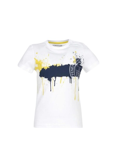 Fenerium Fenerbahçe Çocuk Tribün Boyalı Beyaz T-shirt Beyaz
