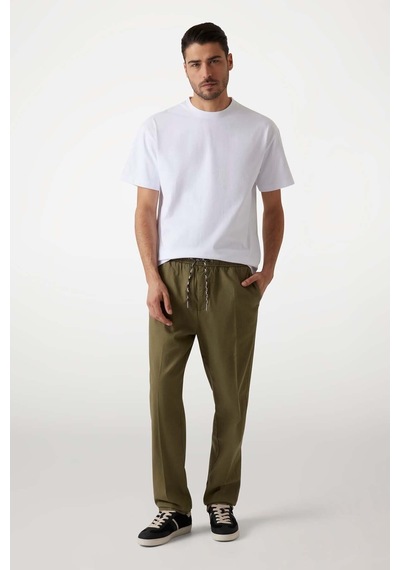 Guess Erkek Keten Karışımlı Slim Fit Pantolon M5gb79wh4ea Yeşil