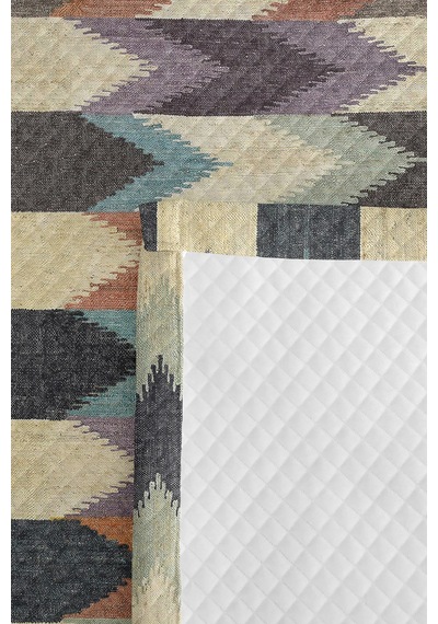 Geometrik Gri Genç Odası Tek Kişilik Pike Takımı - Modern Mavi Bej 160x220 Cm Kapitone Yatak Örtüsü Mahmur Vadi Sarmalı