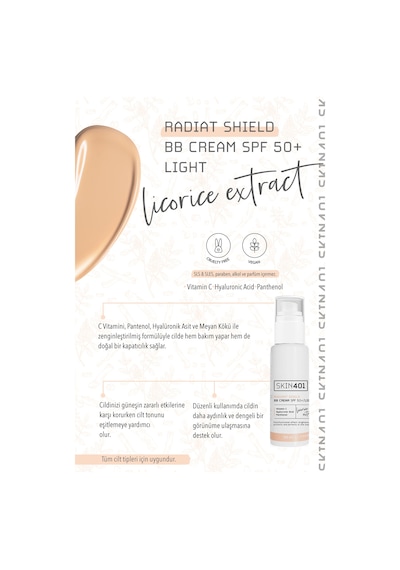 Skin401 Multi-fonksiyonel Aydınlatıcı Bb Krem Spf 50+ / Açık Cilt Tonu 50ml Light Tone Light