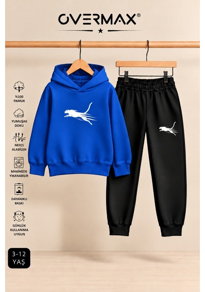 Overmax Çita Baskılı Çocuk Kapüşonlu Sweatshirt Eşofman Takımı- 3-12 Yaş Saks Mavi - Siyah - 934280003 Saks Mavi - Siyah Overmax Çita Baskılı Çocuk Kapüşonlu Sweatshirt Eşofman Takımı- 3-12 Yaş Saks Mavi - Siyah - 934280003 Saks Mavi - Siyah