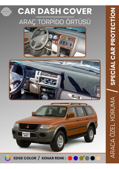 Mıtsubıshı Montero Sport 1996-2009 Torpido Örtüsü Ön Göğüs Koruma Torpido Koruma Araca Özel - 471 Stiloto