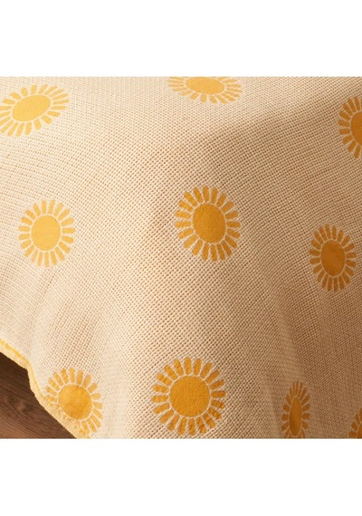 Sunny Pamuklu Çift Kişilik Yatak Örtüsü Sarı 200x220 Cm Diğer