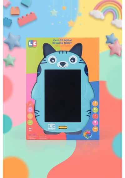 8.5 İnç Sevimli Kedi Figürlü Renkli Lcd Dijital Çizim Ve Yazı Tableti - Eğitici Grafik Yazı Tahtası