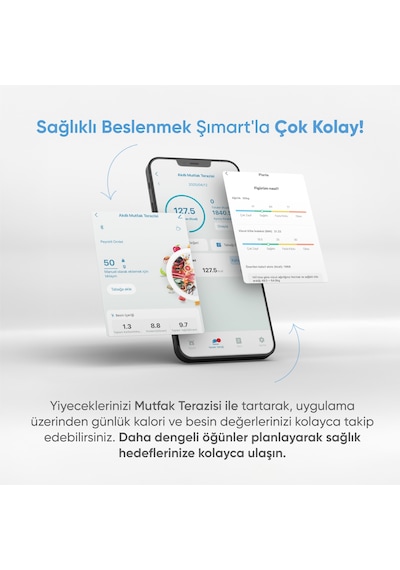 Şımart Akıllı Mutfak Terazisi Bluetooth Destekli Hassas Dijital Ölçüm