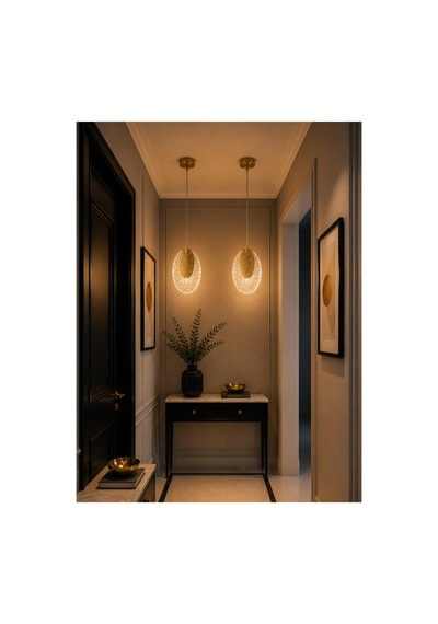 Viola Modern Tasarım 2 Adet Gold 3 Renk Sarı Günışığı Ve Beyaz - Ledli Banyo - Mutfak - Salon Ledli Sarkıt Altın