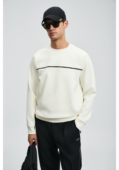 Lufian Erkek Cosmo Sweatshirt 112030181 Kırık Beyaz Kırık Beyaz