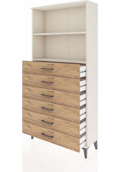 Arges Dolap 2 Raflı 6 Çekmeceli 88x30x182 Aytaşı-çam Aytaşı