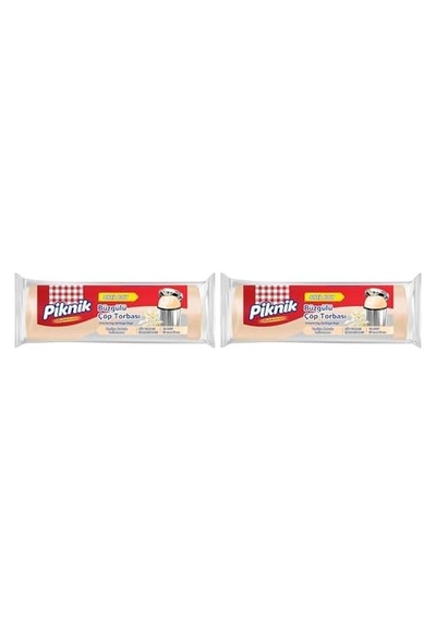 Piknik Çöp Torbasi Büzgülü Vanil. Orta 10 2li Paket Açık Mavi