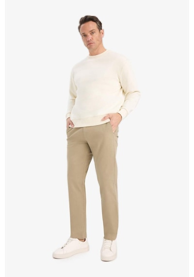Defacto Relax Fit Bisiklet Yaka Kalın İçi Yumuşak Tüylü Basic Düz Sweatshirt T5139az25auer140 Ekru