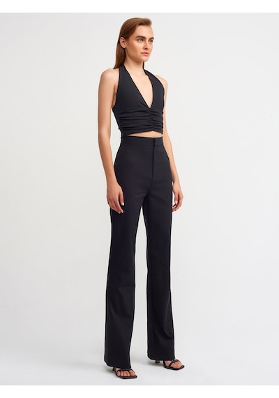 Dilvin 20154 Büzgü Detaylı Crop Top