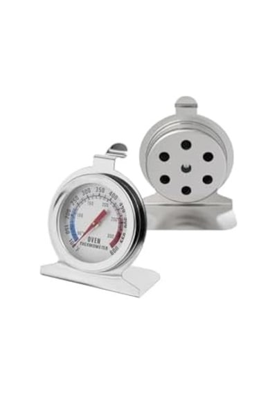 Fırın İçi Termometre, 0-300 C, Çelik Gövde, Hassas Isı Kontrolü, Gri, Analog Gösterge, Gıda Teması Onaylı Ahşap