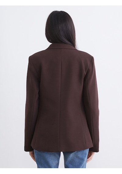 Lcw Vision Kahverengi Krep Kadın Blazer Ceket