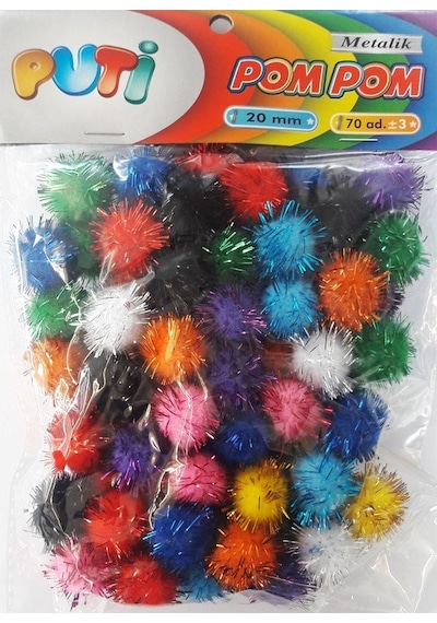 Puti Pom Pom 20 Mm Metalik [4483]