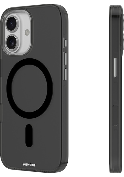 Apple Uyumlu iPhone 17  Kılıf M-safe Şarj Özellikli Şeffaf Youngkit Crystal Shield Serisi Kapak Siyah Siyah