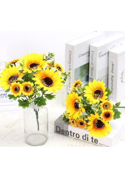 Nettenevime Yapay Çiçek Ay Çiçeği Büyük Demet Cipsolu Çok Renkli