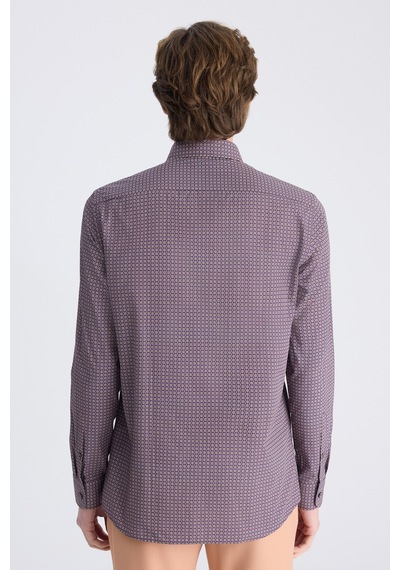 Twn Slim Fit Karma Renk Baskılı %100 Pamuklu Gömlek 1ec02ad01288m Z02