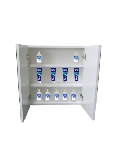 Lavabo Üstü Aynalı 2 Kapaklı Banyo Dolabı Beyaz