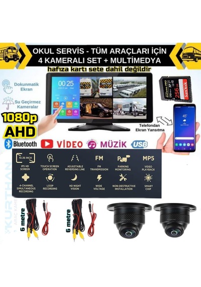 Dokunmatik Dvr Ekran 2 Adet 1080p Ahd 150'' Ultra Mini Kamera