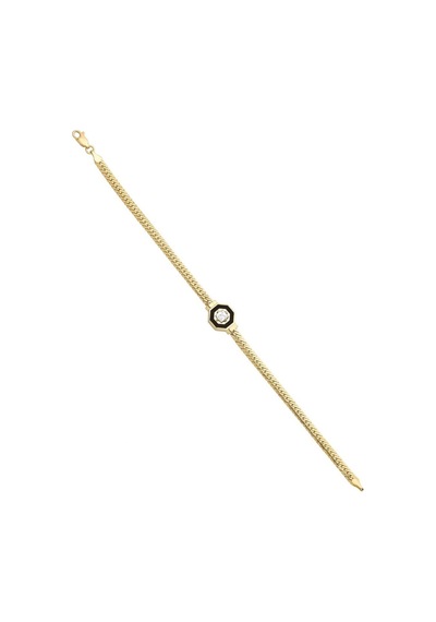 Sembol Gold Altın Çağla Bilekliği 14 Ayar Gurmet Chain Renkli Çok Renkli