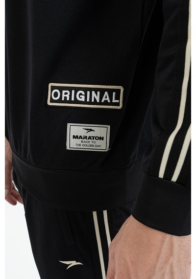 Maraton Comfort Erkek Bisiklet Yaka Siyah- Sweatshirt Siyah-