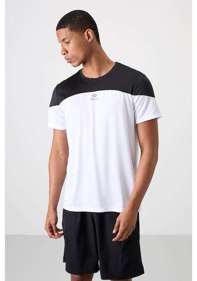 Tommy Life Beyaz Polyester Nefes Alan Dokulu İnce Esnek Standart Fit Erkek Performans T-shirt - 88386 Beyaz