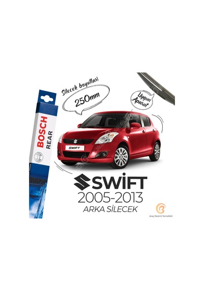 Suzuki Swift Arka Silecek 2005-2013 Bosch Rear H250