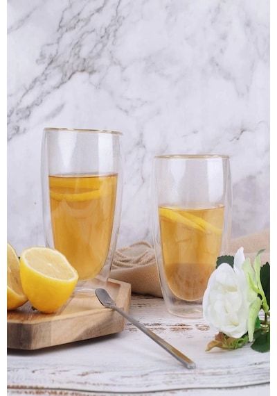 Bardak 6'lı Çift Cidarlı Bardak 300 Ml Ev Ofis Çay Fincanı Kahve Sunum