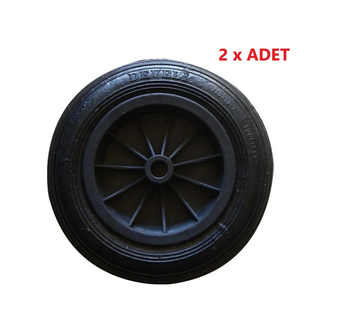 Plastik Jantlı Kauçuk Dolgu Tekerlek-2 Adet - 250x60x20 Mm