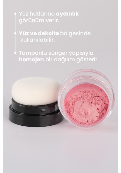 Bade Natural Sparkle Powder Shinny Pink Toz Işıltılı Allık Doğal