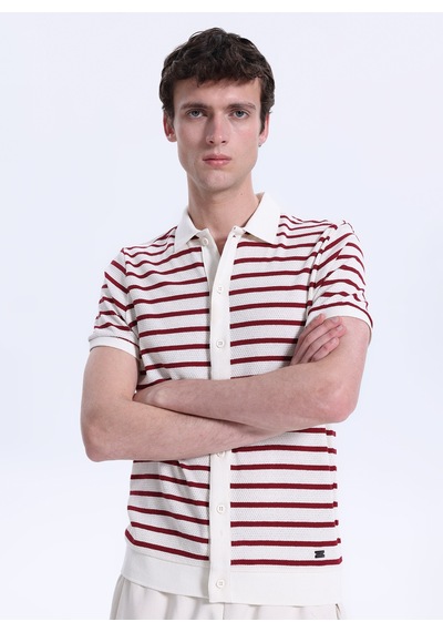 Discovery Expedition Beyaz - Kırmızı Erkek Relaxed Fit Gömlek D6sm-gml3831 Bordo
