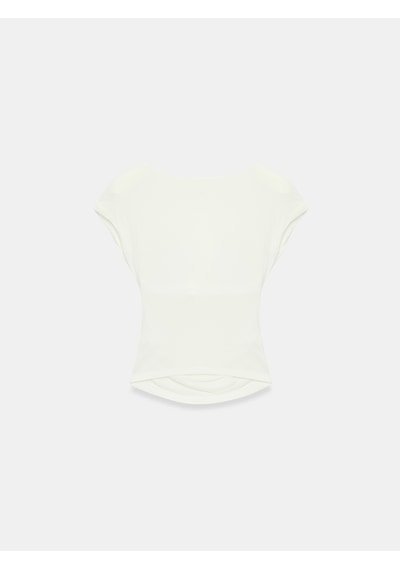 Dilvin 33157 Bra-free Büzgülü Top Ekru