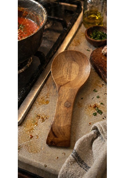 Akasya Ahşap Kaşık Altlığı 27 Cm Mien Akasya Ahşap Kaşık & Kepçe Dinlendirme Standı