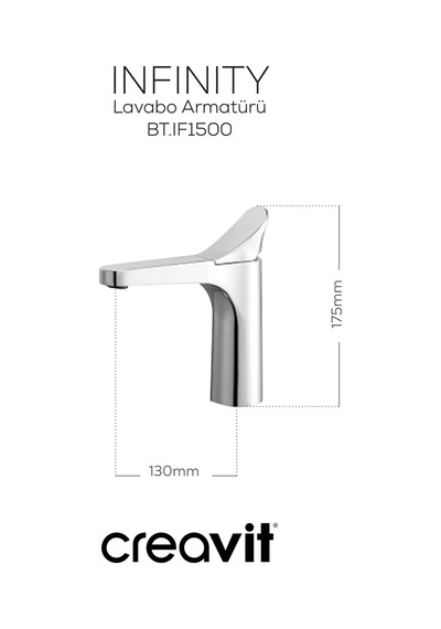 Creavit Infinity Lavabo Armatürü Krom Bt.ıf1500
