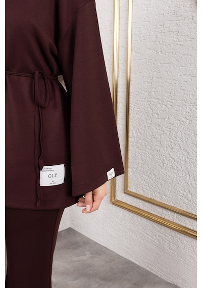 Nevayla Moda Mevsimlik Modal Kumaş Takım - T114 Kahverengi