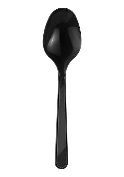 Plastik Siyah Çatal Kaşık Bıçak Seti Takımı- 100 Ad. Çatal + 100 Ad. Bıçak + 100 Ad. Kaşık - 18 Cm. Siyah