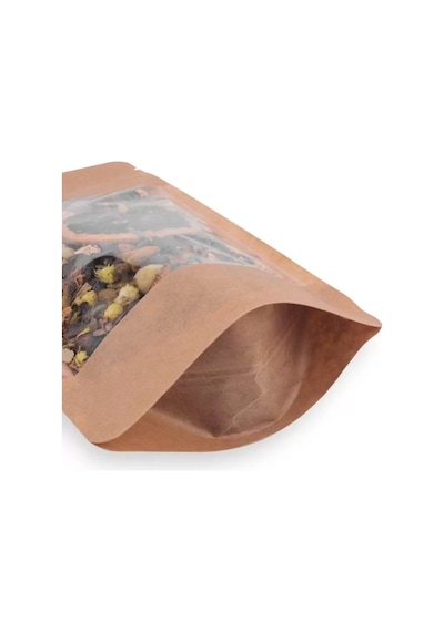 Geniş Kraft Pencereli Doypack 8,5x14,5x5 Cm 50 Adet